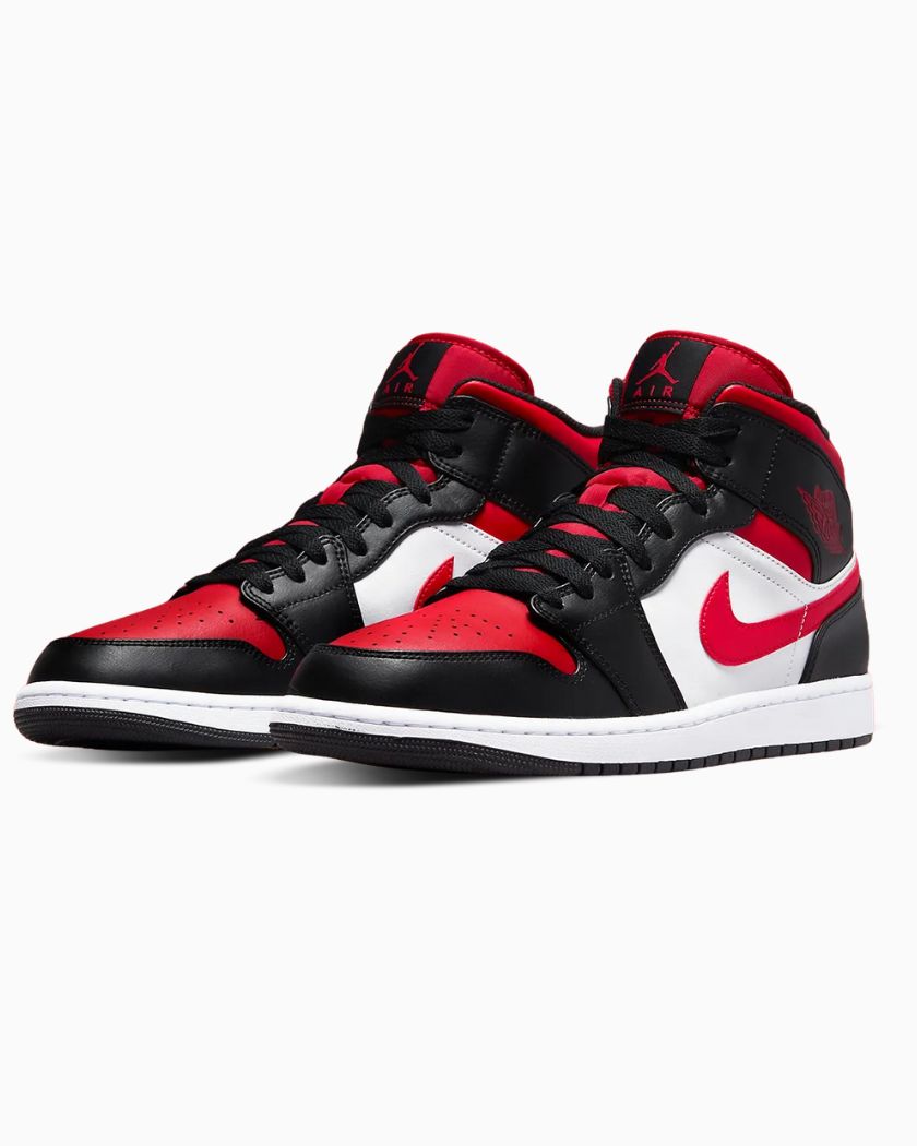 Air Jordan 1 Mid White Black Red
