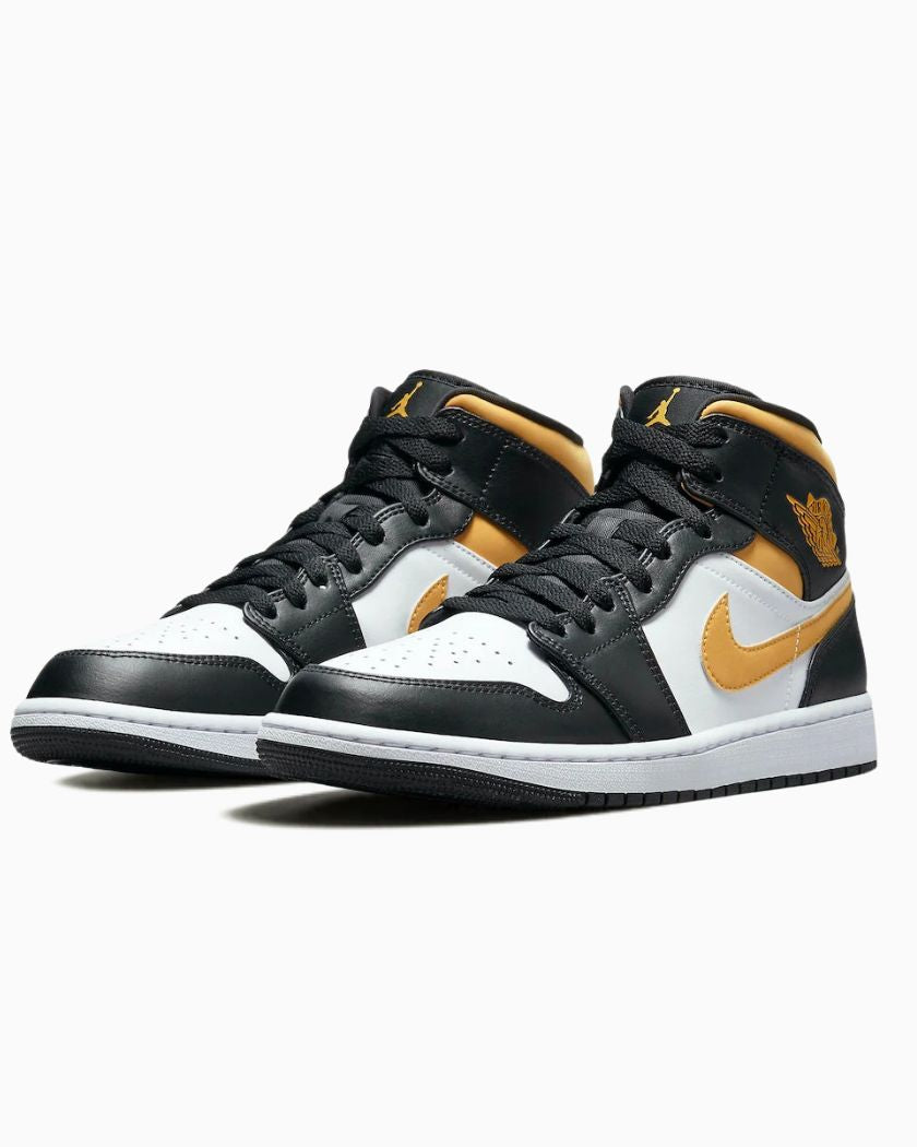Air Jordan 1 Mid White Pollen Black