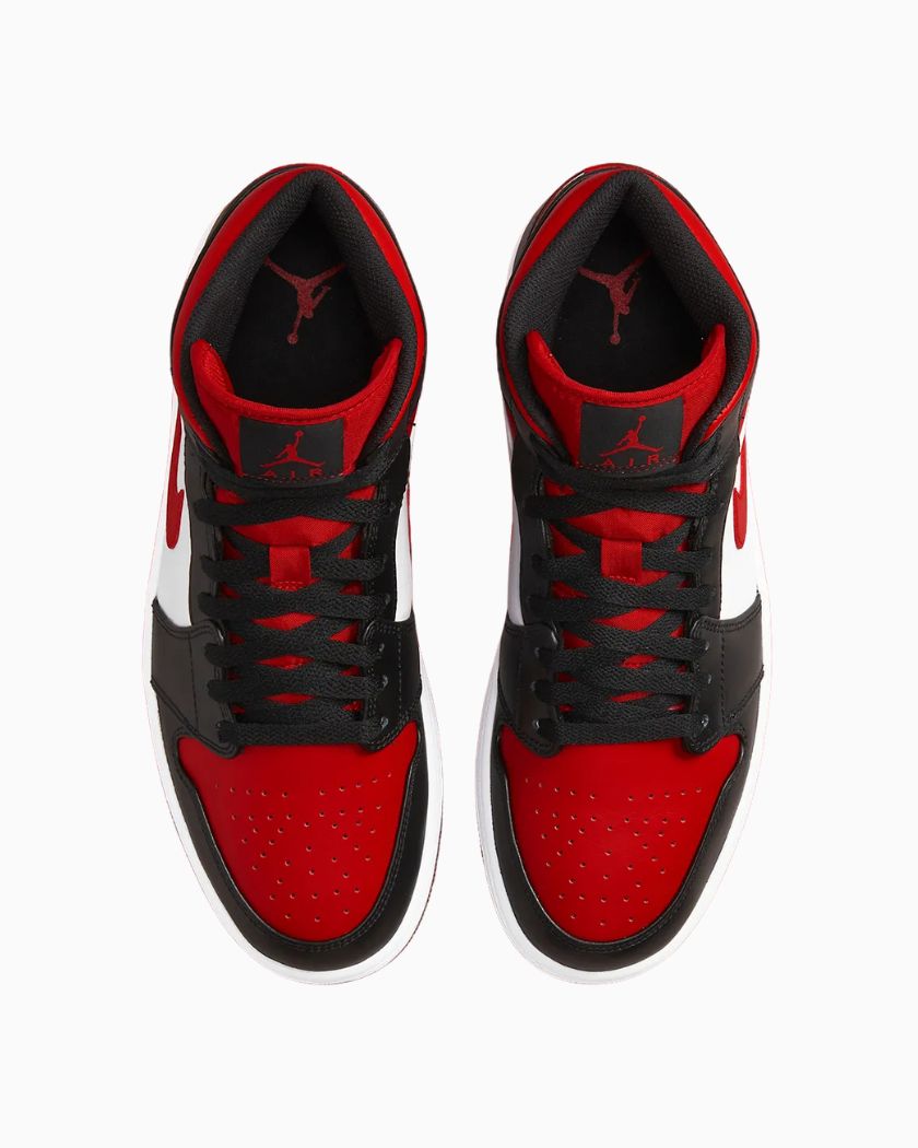 Air Jordan 1 Mid White Black Red