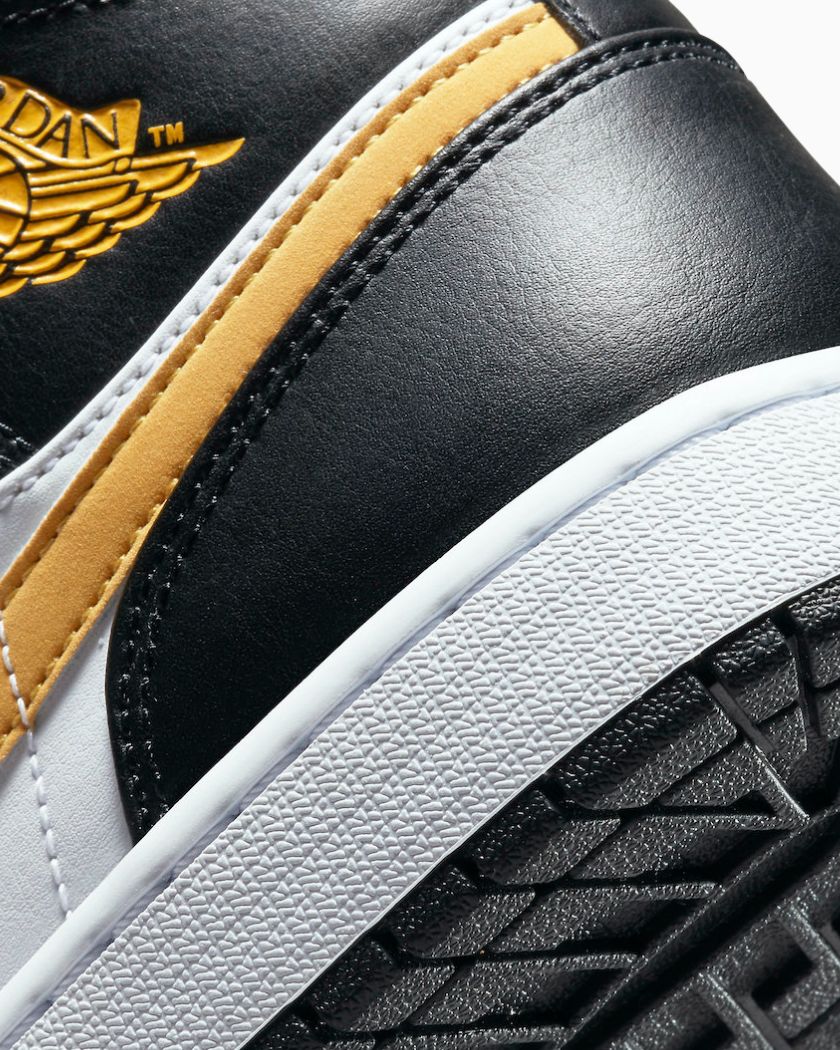 Air Jordan 1 Mid White Pollen Black