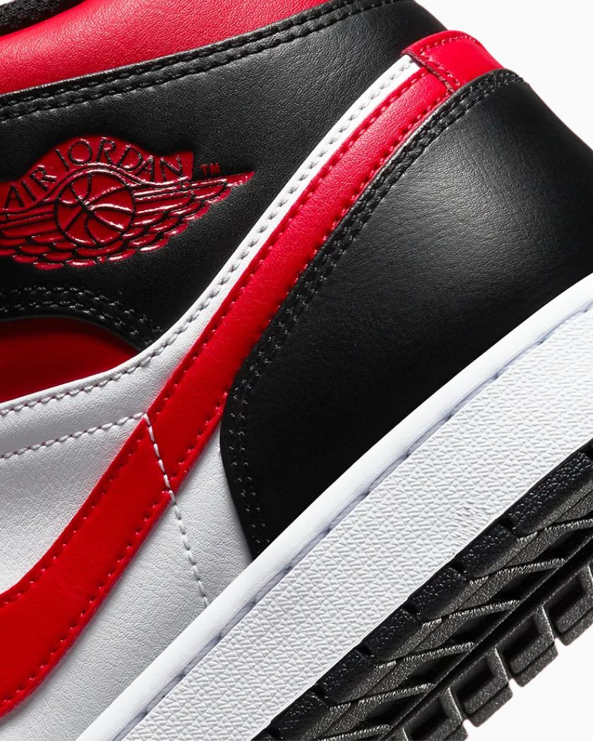 Air Jordan 1 Mid White Black Red