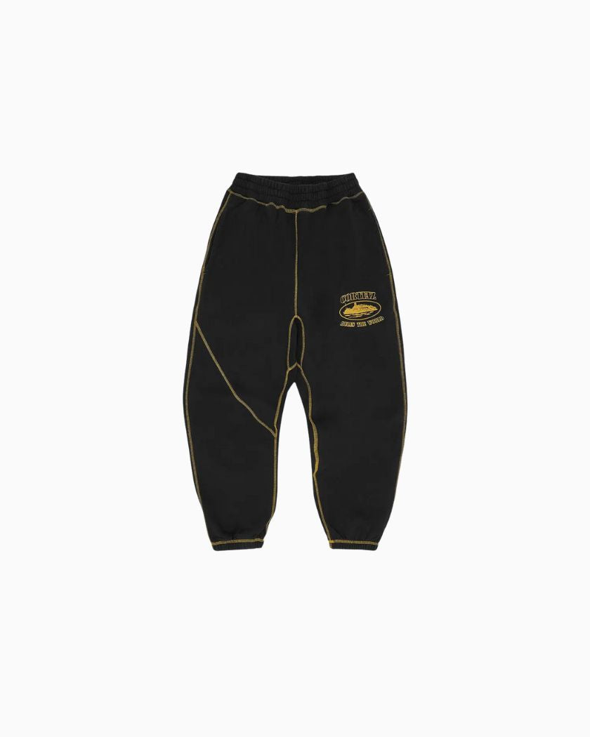 Corteiz Alcatraz Contrast Sweatpant Black Yellow