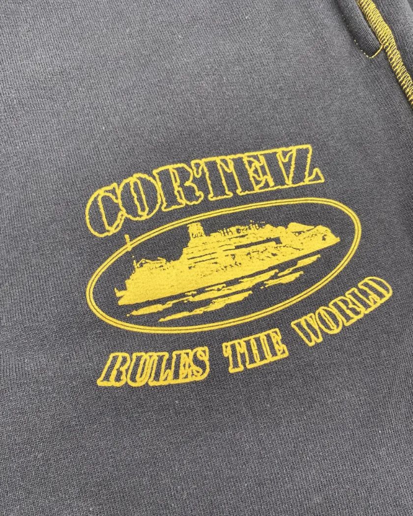 Corteiz Alcatraz Contrast Sweatpant Black Yellow