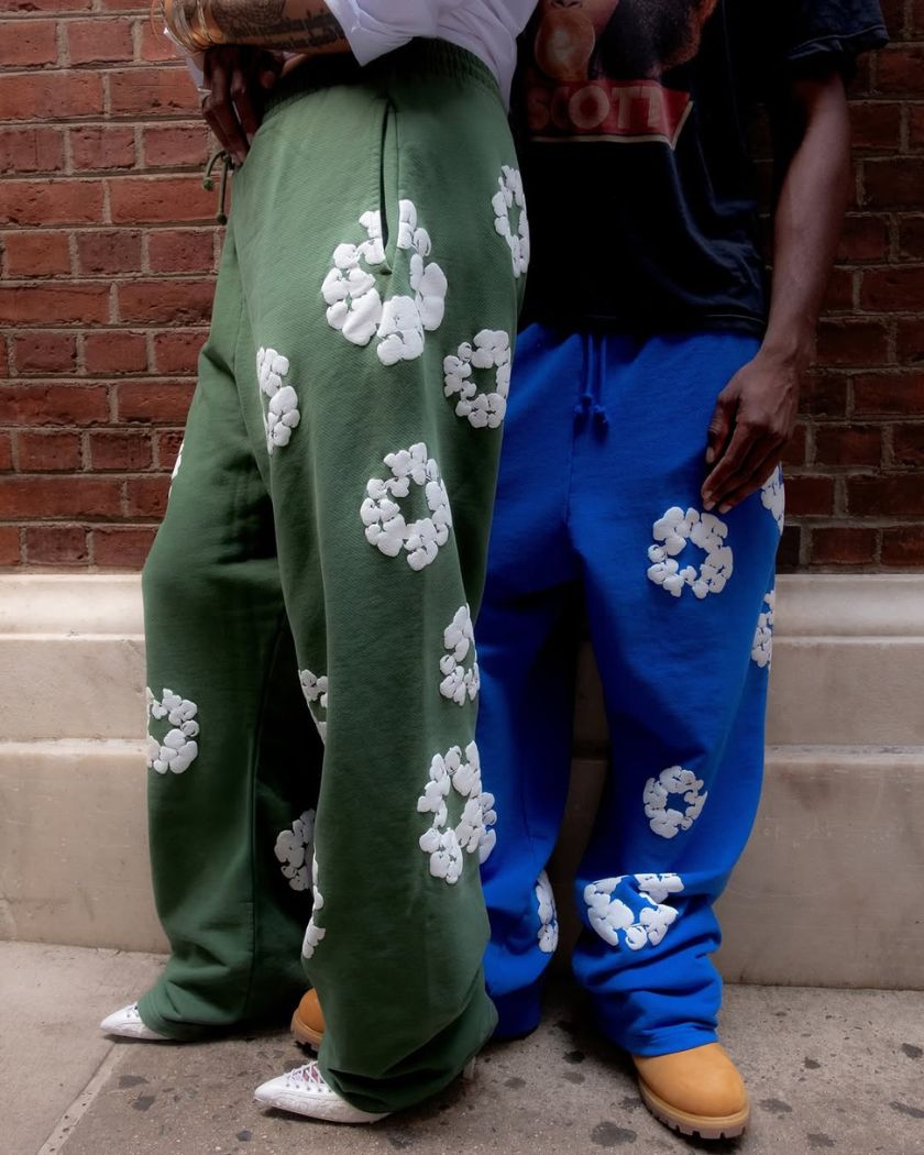 Denim Tears Cotton Wreath Baggy Sweatpants Blue