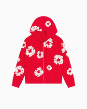 Denim Tears Cotton Wreath Zip Hoodie Red