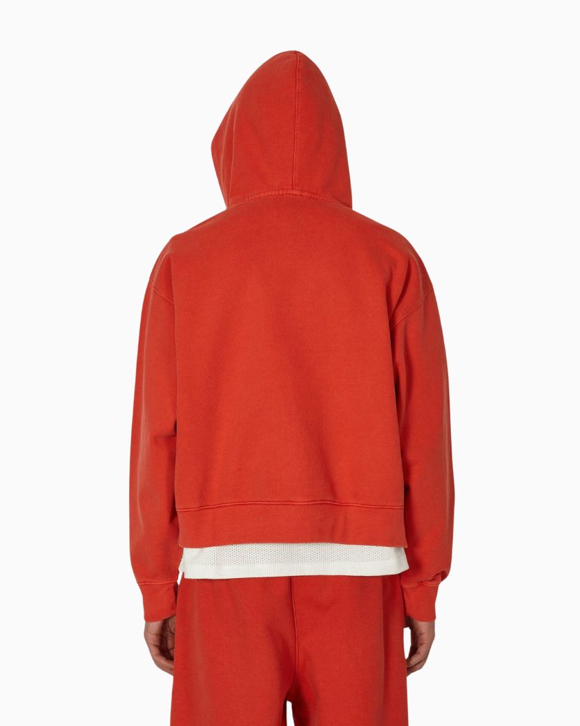 Stussy x Nike Pigment Dyed Fleece Zip Hoodie Habanero Red