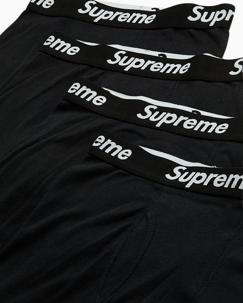 Supreme Hanes Boxer Black ( 4 Pack )