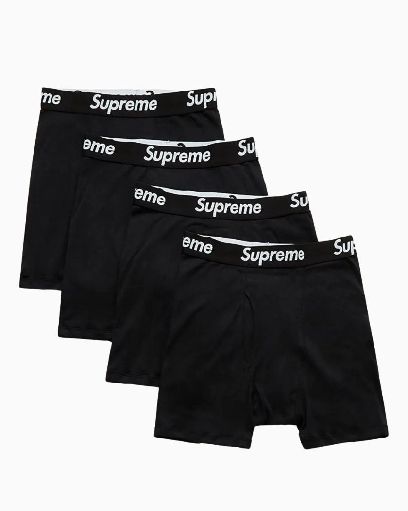 Supreme Hanes Boxer Black ( 4 Pack )