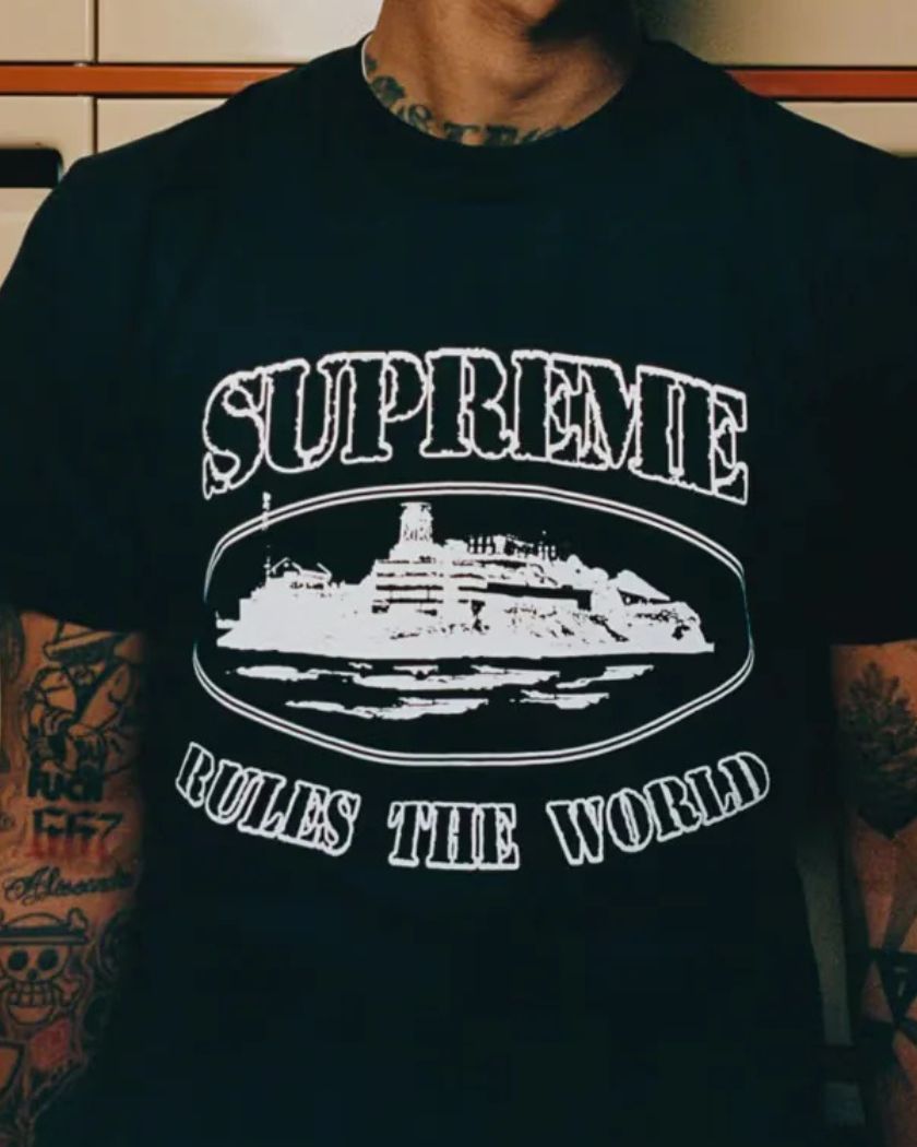 Supreme Corteiz Rules The World Tee Black