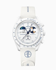 Swatch x Omega Bioceramic Moonswatch Mission to Earthphase Moonshine Gold Cold Moon Snoopy White Blue-SO33W701L