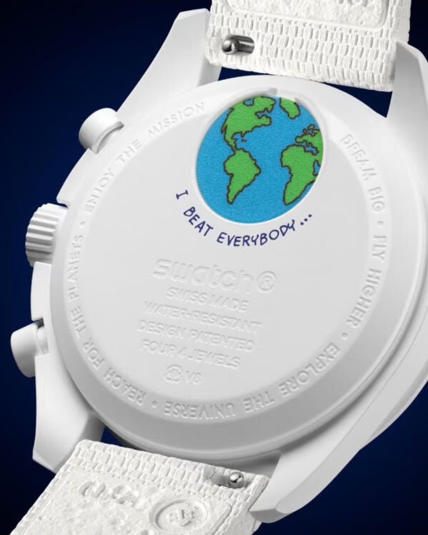 Swatch x Omega Bioceramic Moonswatch Mission to Earthphase Moonshine Gold Cold Moon Snoopy White Blue-SO33W701L