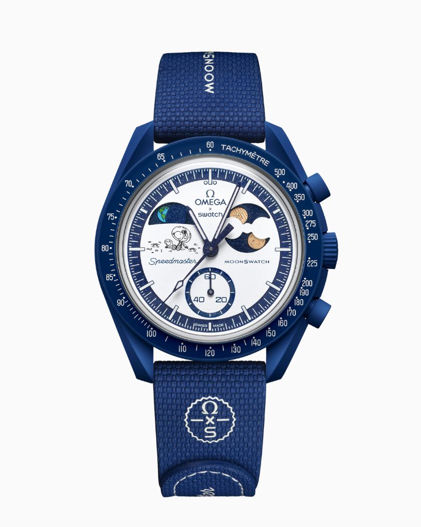 Swatch x Omega Bioceramic Moonswatch Mission To Earthphase Moonshine Snoopy Gold - SO33N702L