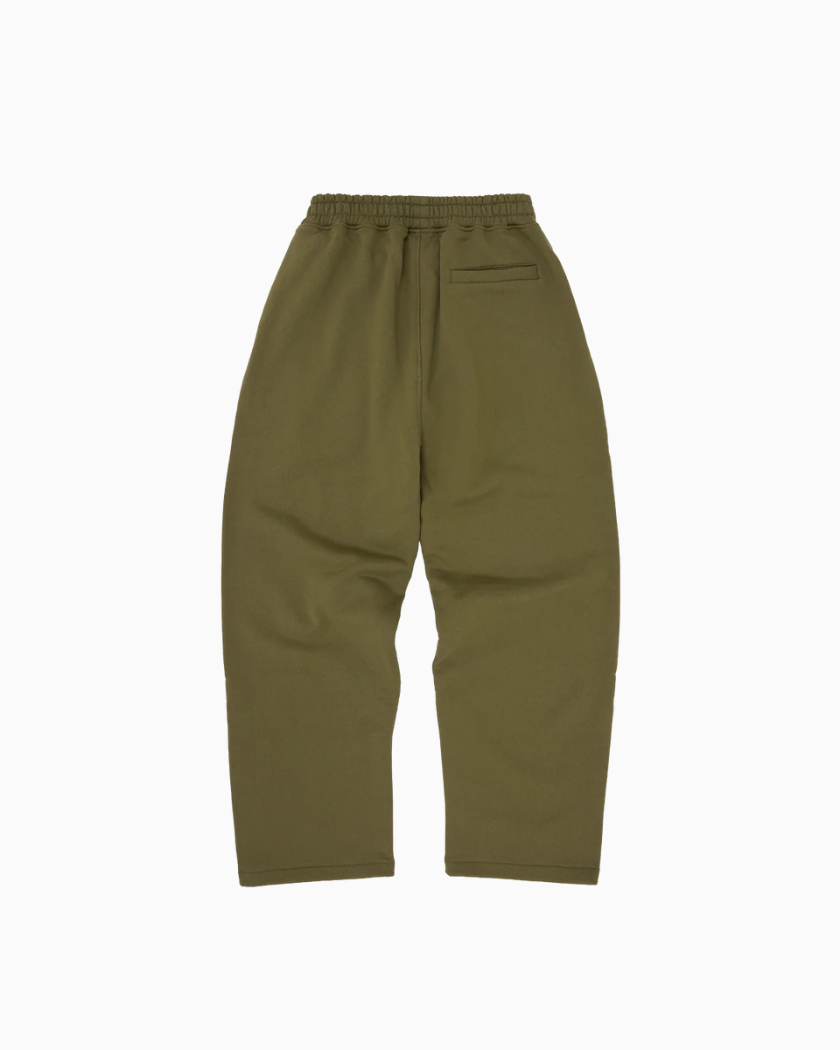 Corteiz Island Puff Print Open Hem Sweatpant Olive