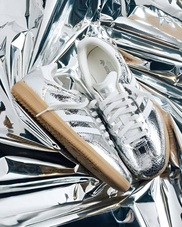 Adidas Samba OG Silver Metallic Cracked Leather