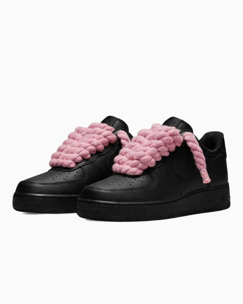 Nike Air Force 1 Rope Laces Black Pink