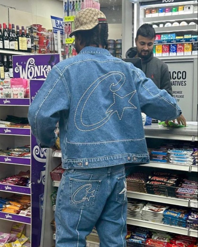 Corteiz C-Star Denim Trucker Jacket Blue