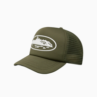 Corteiz Island Puff Print Trucker Hat Olive