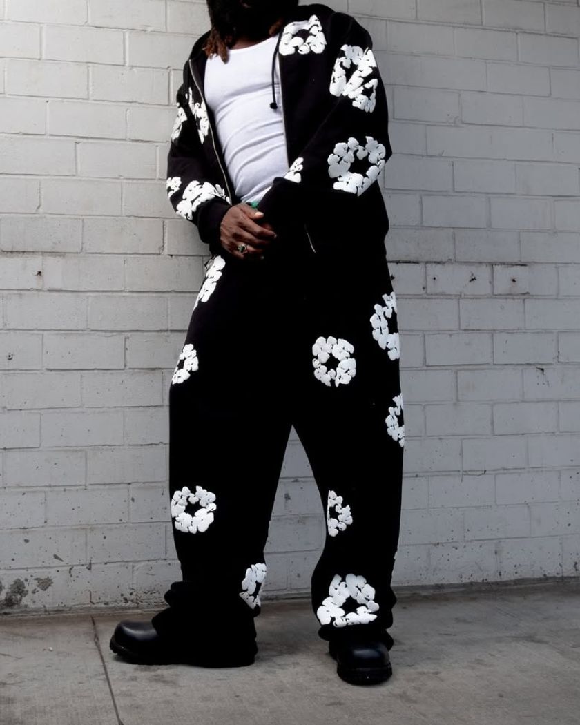 Denim Tears Cotton Wreath Baggy Sweatpants Black