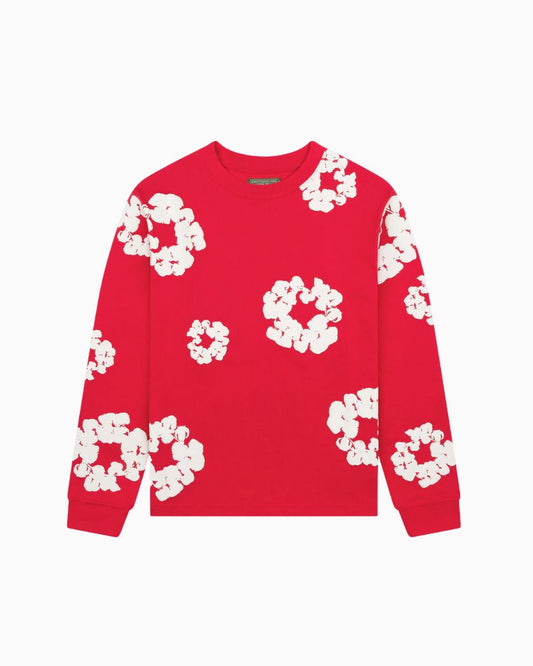 Denim Tears Cotton Wreath Long Sleeve Red