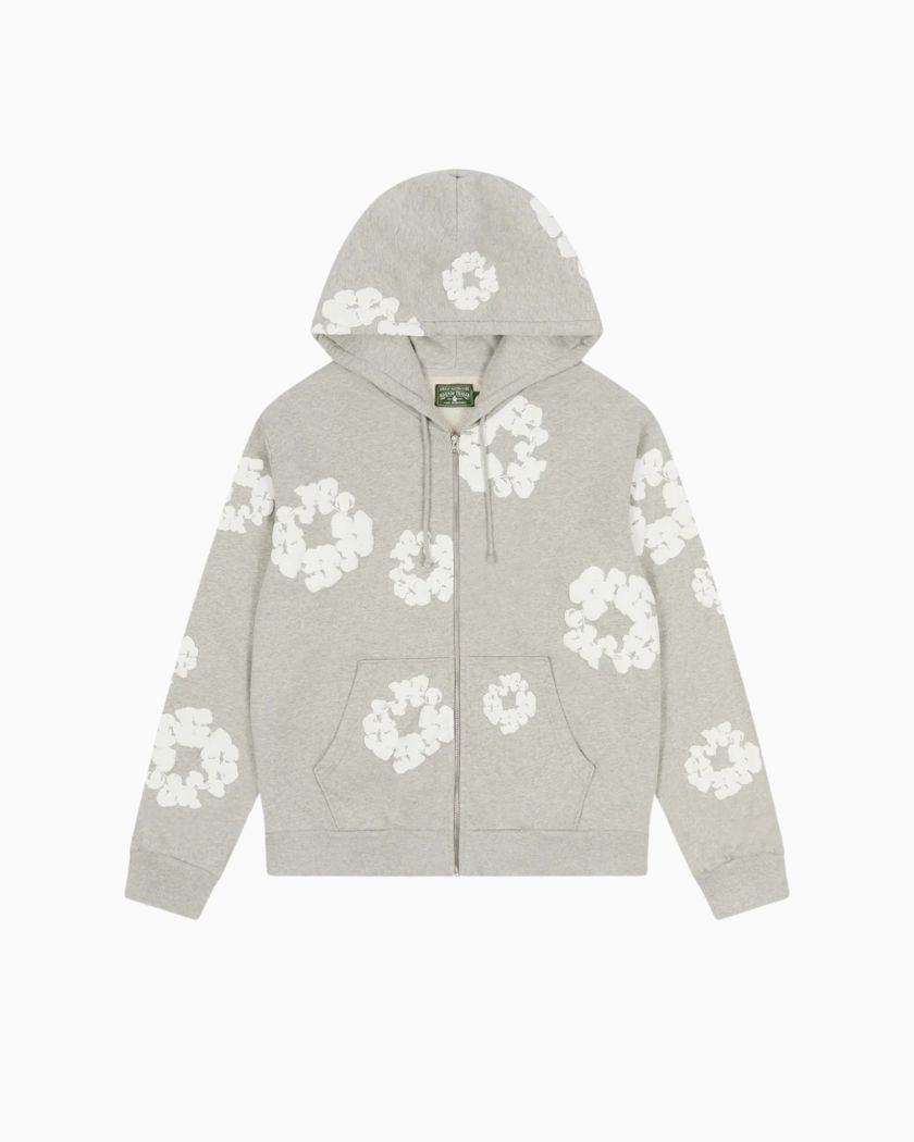 Denim Tears Cotton Wreath Zip Hoodie Grey