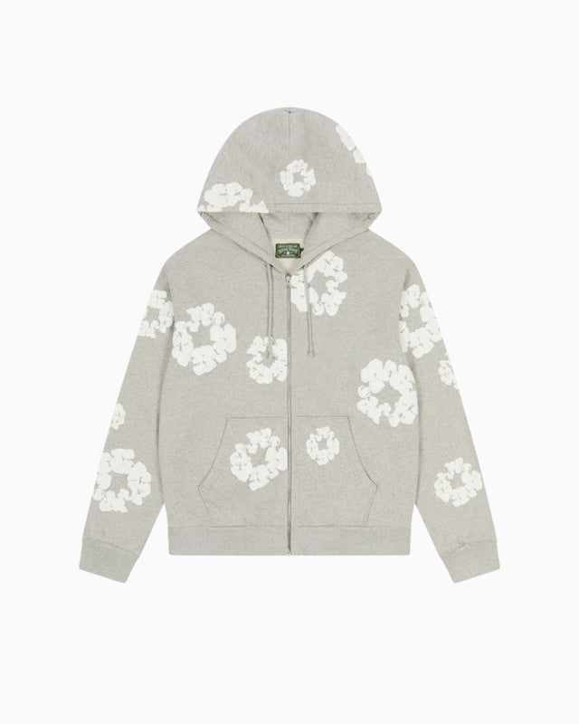 Denim Tears Cotton Wreath Zip Hoodie Grey