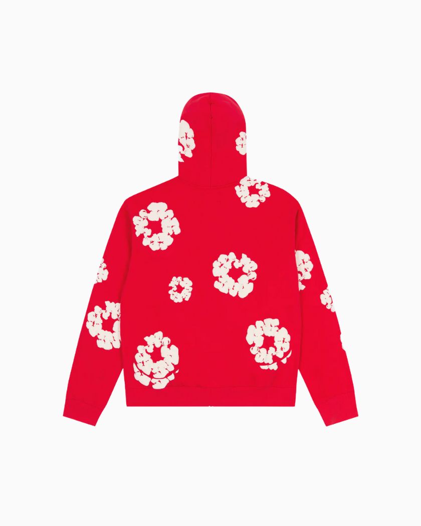 Denim Tears Cotton Wreath Zip Hoodie Red