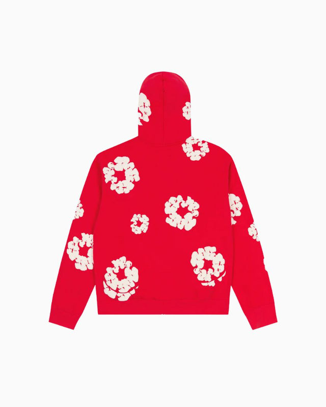 Denim Tears Cotton Wreath Zip Hoodie Red