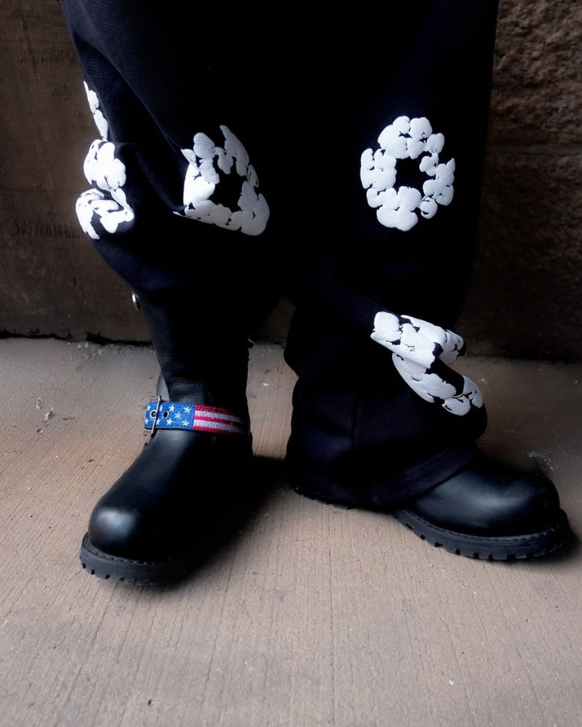 Denim Tears Cotton Wreath Baggy Sweatpants Black