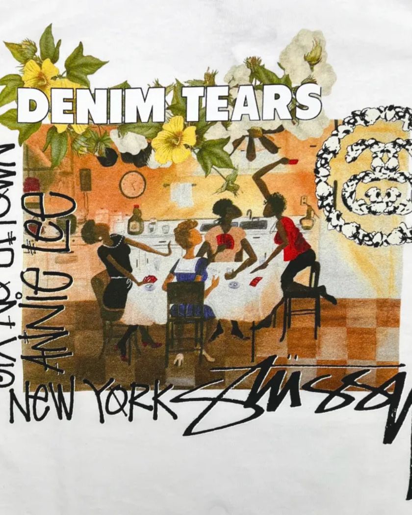Denim Tears x Stussy Annie Lee Artist Tee White