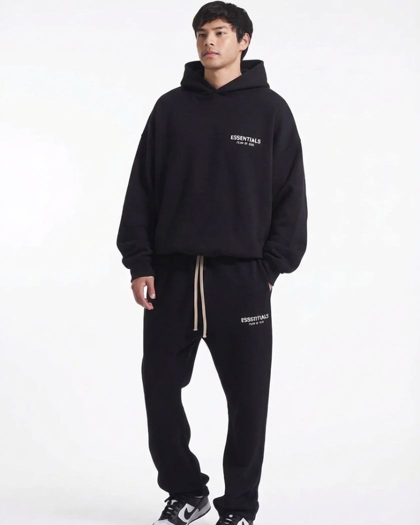 Fear Of God Essentials Sweatpants Fleece Black White