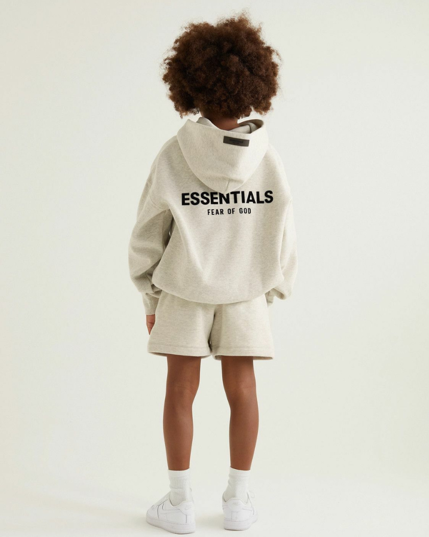 Fear of God Essentials Hoodie Light Oatmeal Kids