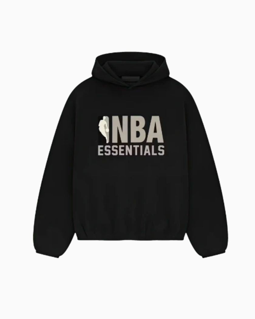 Fear of God Essentials Hoodie NBA Black Grey 