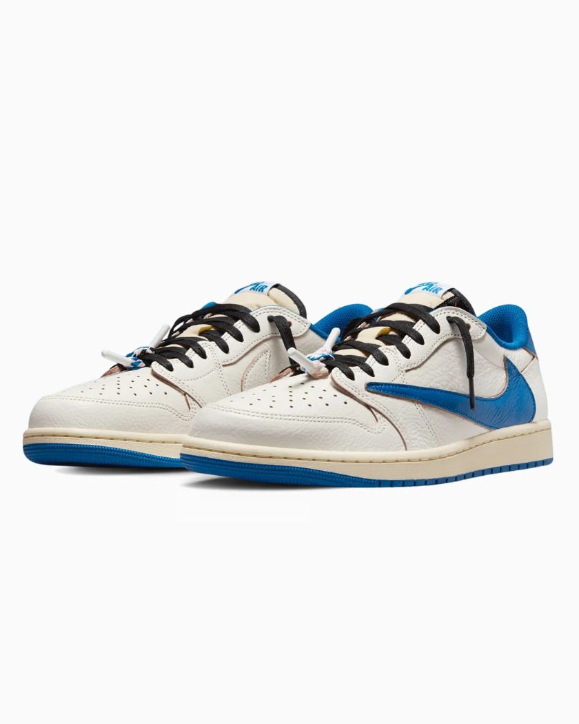 Air Jordan 1 Retro Low OG SP Fragment x Travis Scott Sail Military Blue