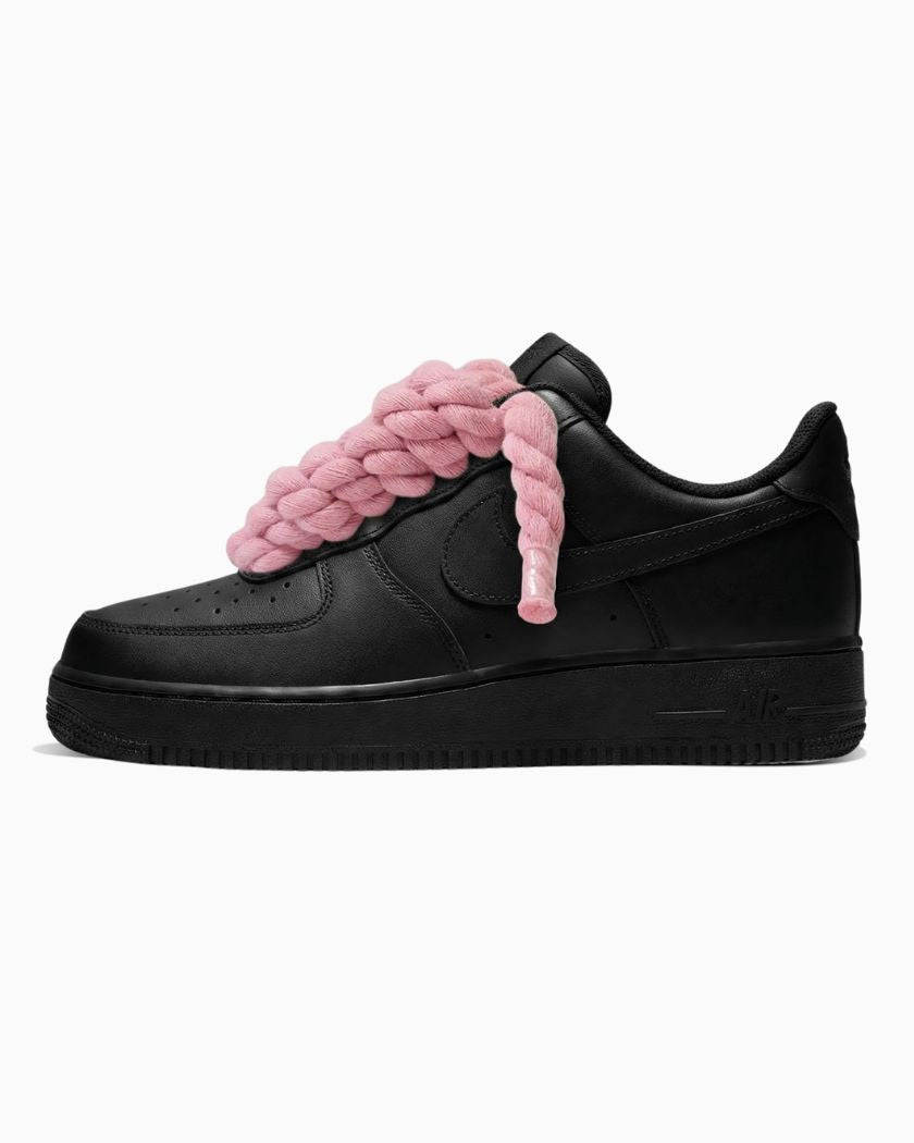 Nike Air Force 1 Rope Laces Black Pink