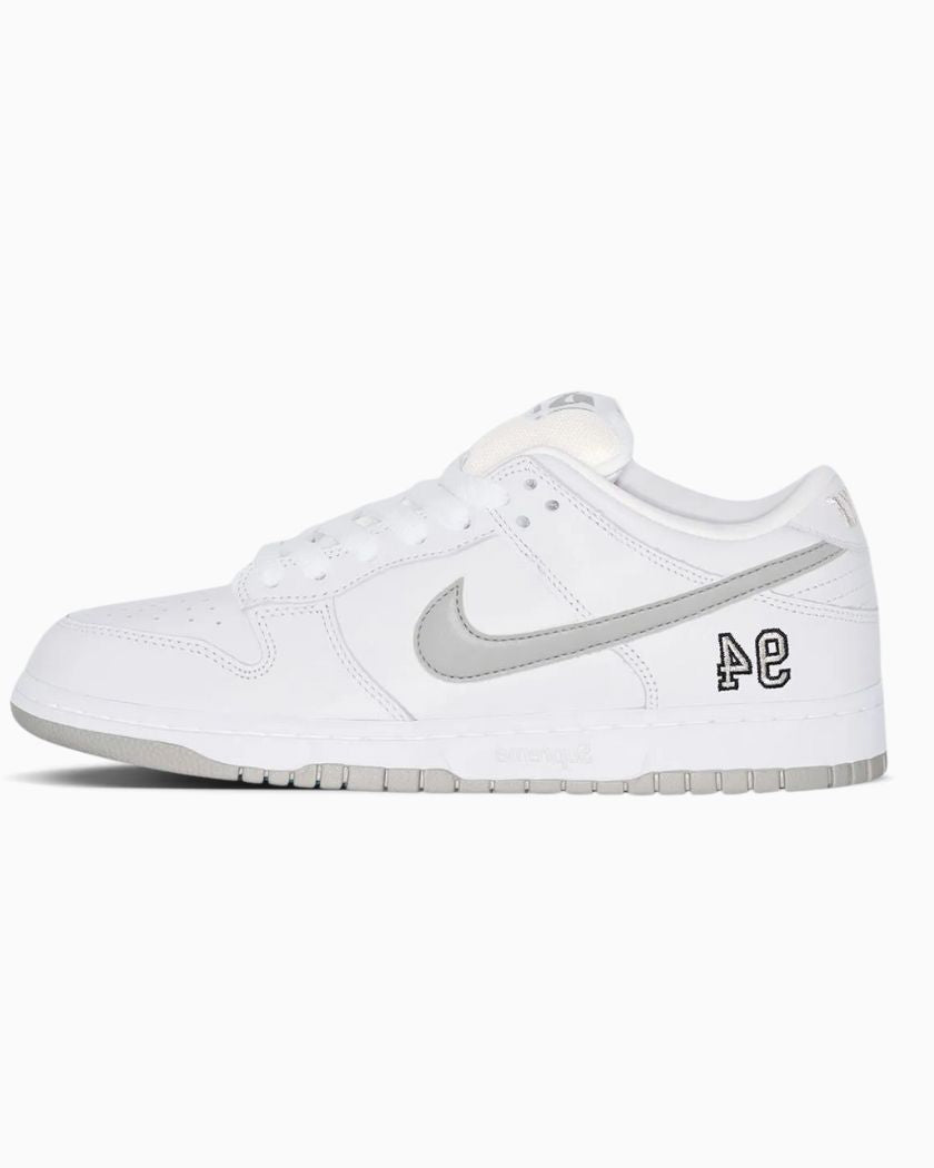 Nike SB Dunk Low Supreme 94 White Metallic Silver