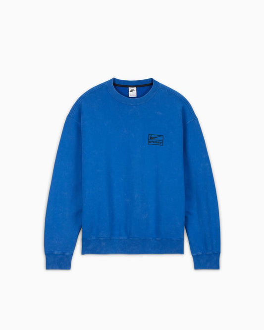 Nike x Stussy Acid Wash Crew Fleece Blue