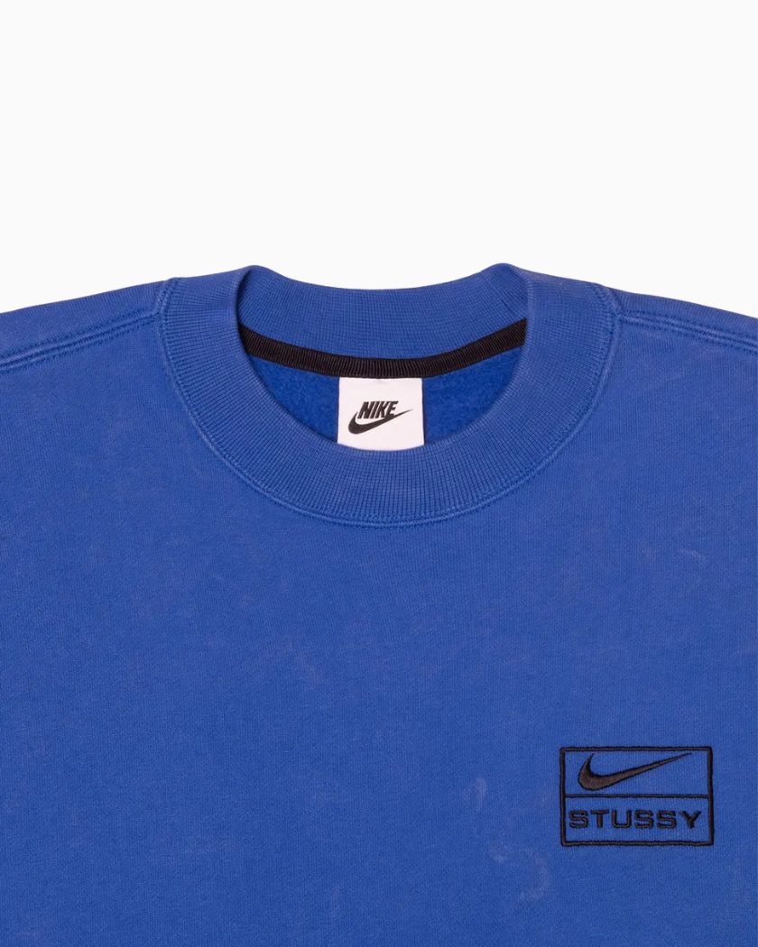 Nike x Stussy Acid Wash Crew Fleece Blue
