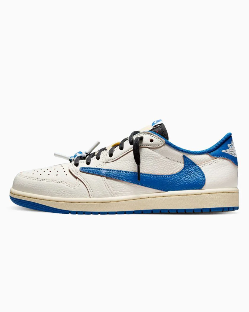 Air Jordan 1 Retro Low OG SP Fragment x Travis Scott Sail Military Blue