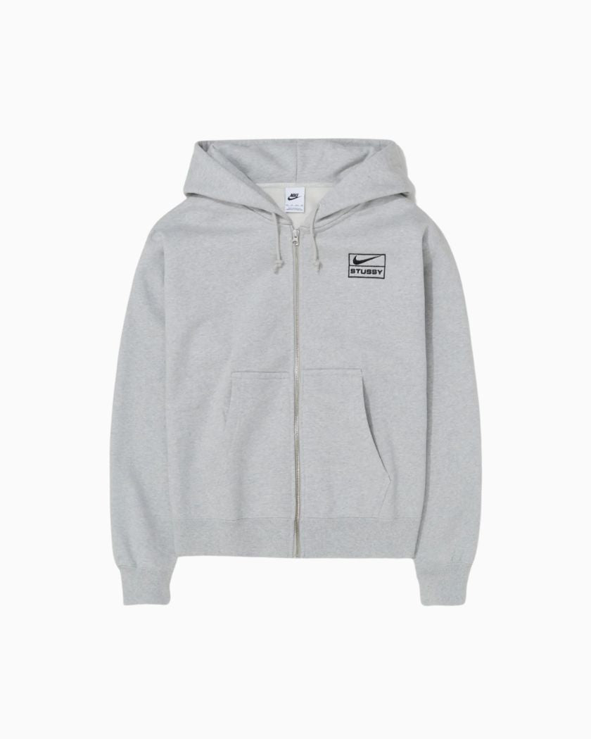 Stussy x Nike Fleece Zip Hoodie Grey Heather (FW25)