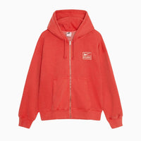 Stussy x Nike Pigment Dyed Fleece Zip Hoodie Habanero Red