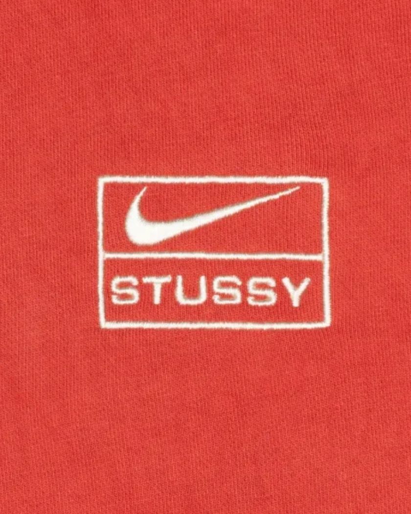 Stussy x Nike Pigment Dyed Fleece Zip Hoodie Habanero Red