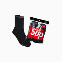 Supreme Hanes Crew Socks Black ( 4 pack )