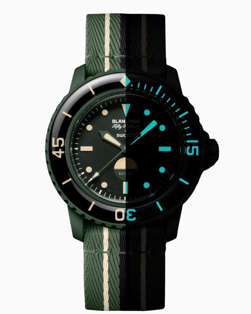 Swatch × BLANCPAIN • Fifty Fathoms Swatch X Blancpain Fifty Fathoms Green Abyss