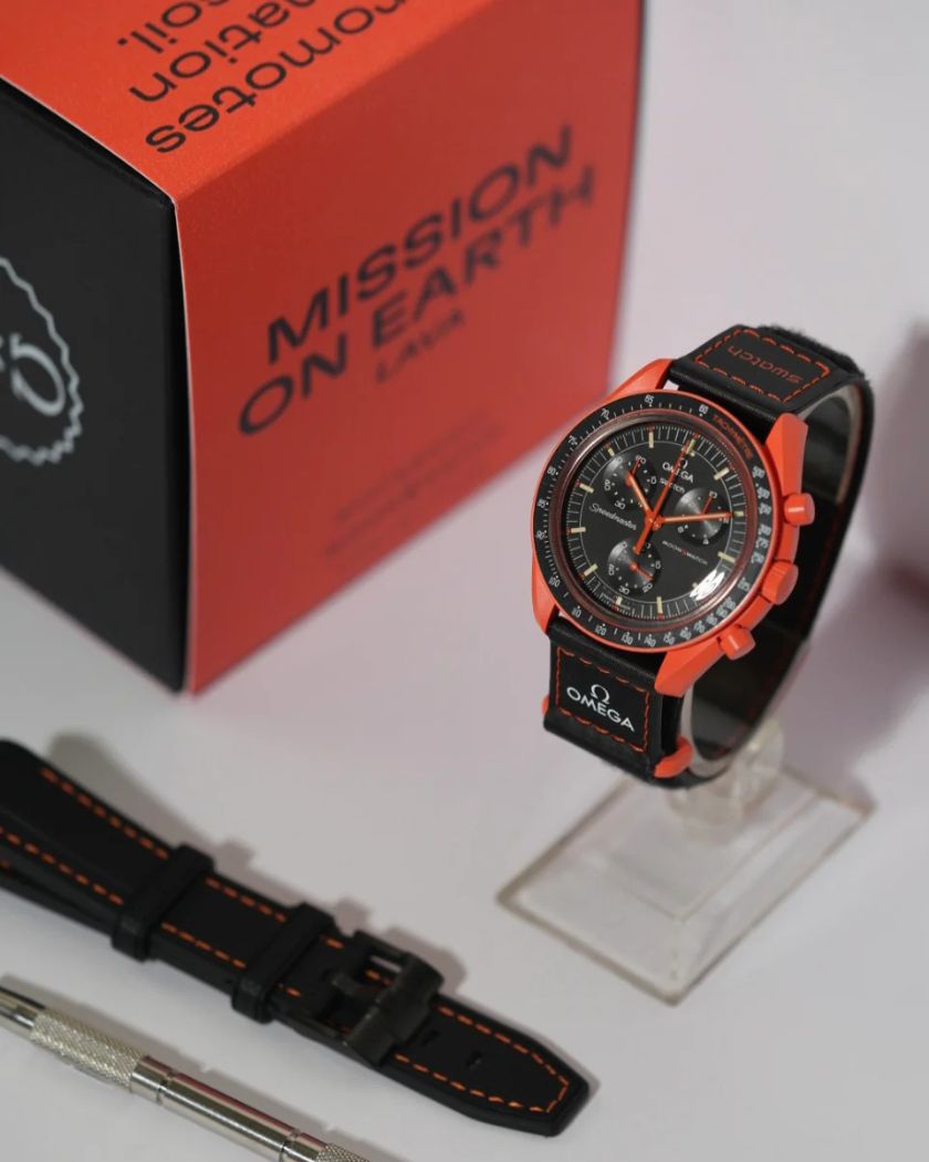 Swatch x Omega Bioceramic Moonswatch Mission on Earth - Lava