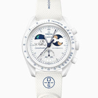 Swatch x Omega Bioceramic Moonswatch Mission to Earthphase Moonshine Gold Cold Moon Snoopy White Blue-SO33W701L