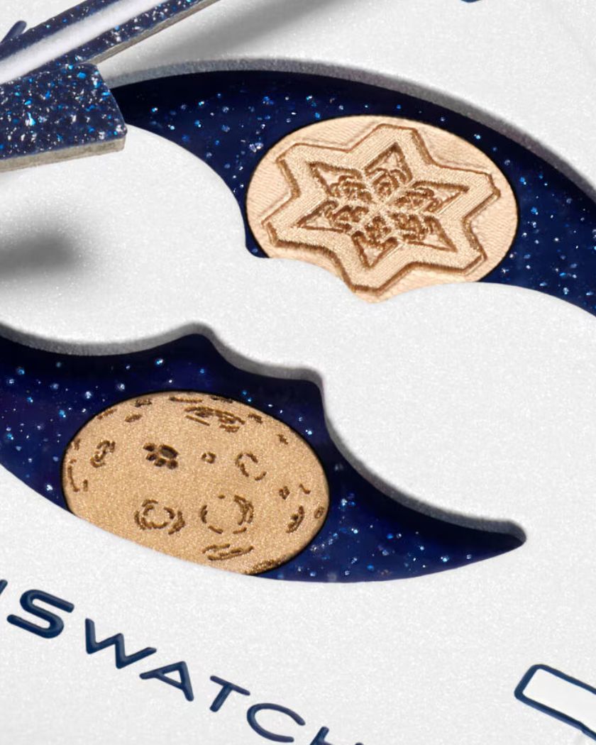 Swatch x Omega Bioceramic Moonswatch Mission to Earthphase Moonshine Gold Cold Moon Snoopy White Blue-SO33W701L