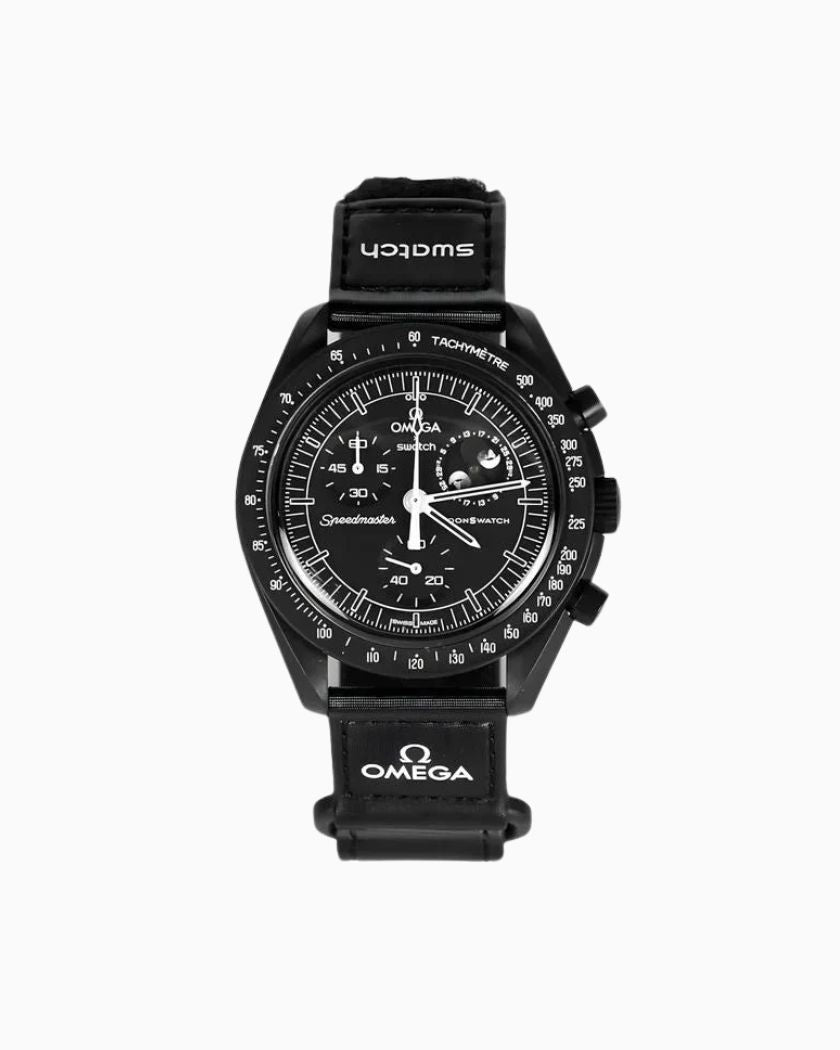 Swatch x Omega Bioceramic Moonswatch Mission to Moonphase Snoopy Black