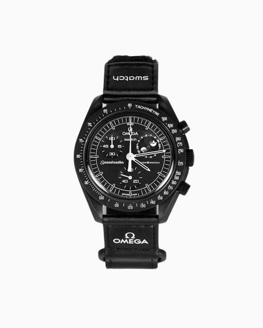 Swatch x Omega Bioceramic Moonswatch Mission to Moonphase Snoopy Black