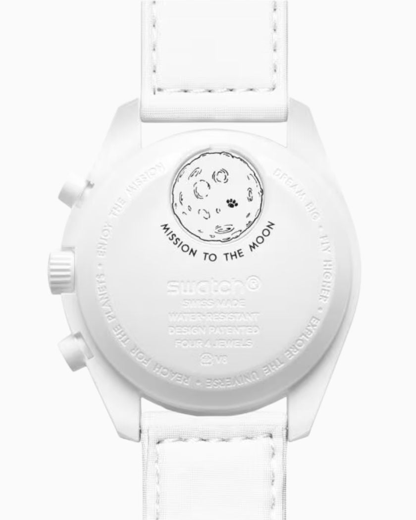 Swatch x Omega Bioceramic Moonswatch Mission to the Moonphase Snoopy White