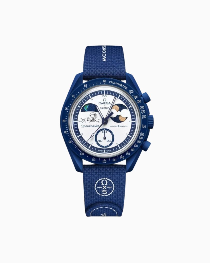 swatch x omega bioceramic moonswatch mission to earthphase snoopy